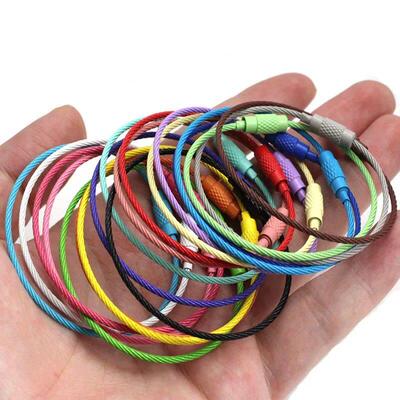 10-20pcs/lot Stainless Steel Wire Keychain Ring Key Keyring