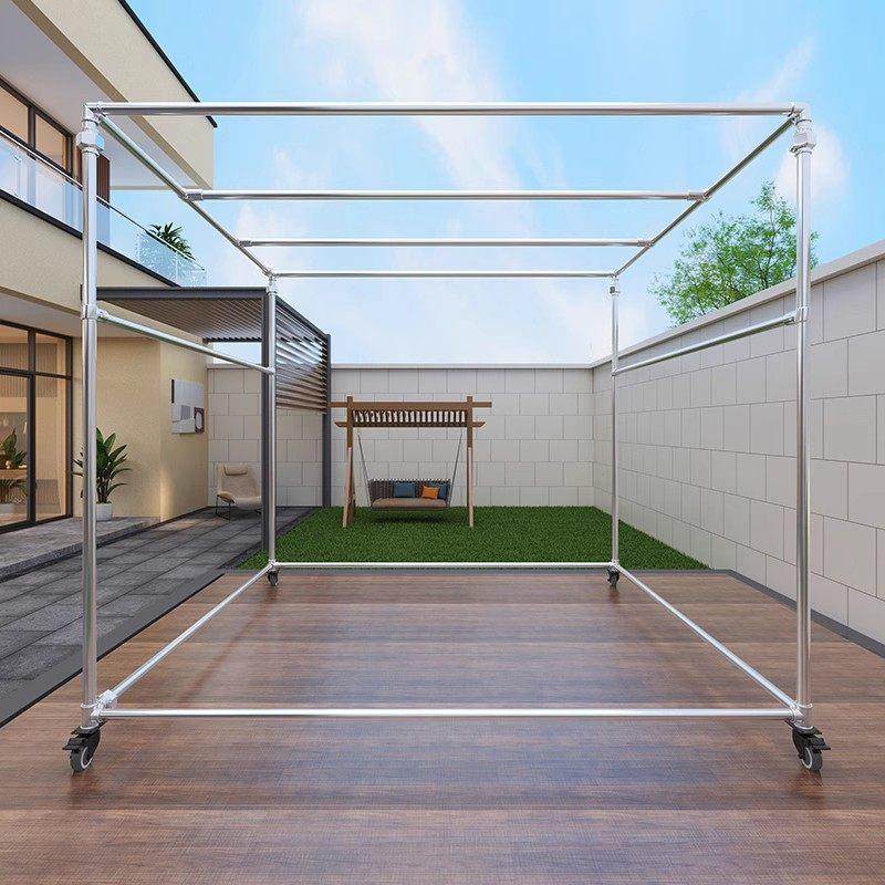 晾衣架落地室外晒被挂衣服户外防风大型镀锌钢管干货香肠遮阳架子,收纳整理,金属衣架,淘宝优惠券,粉丝福利购,淘宝优惠卷