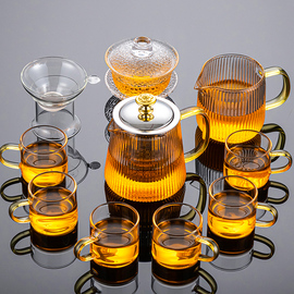 耐热玻璃茶杯套装家用加厚花茶壶泡茶冲茶器透明功夫茶具小套客厅
