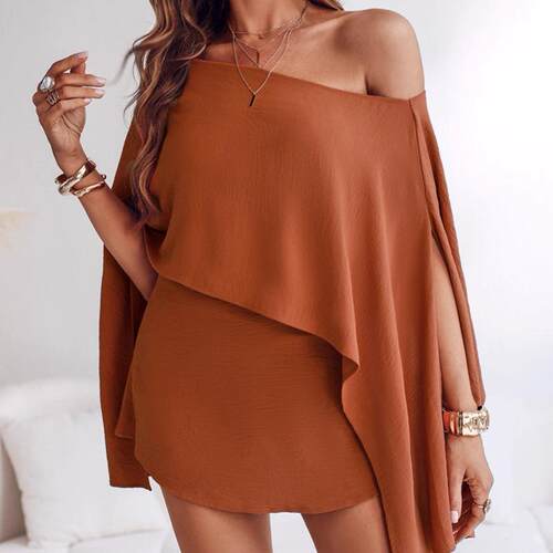 One shoulder split sleeve multiple wearing styles suit for