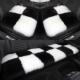 垫羊毛汽车坐冬季 简暖约保加厚件套座 通用单片438女士棋盘格新款
