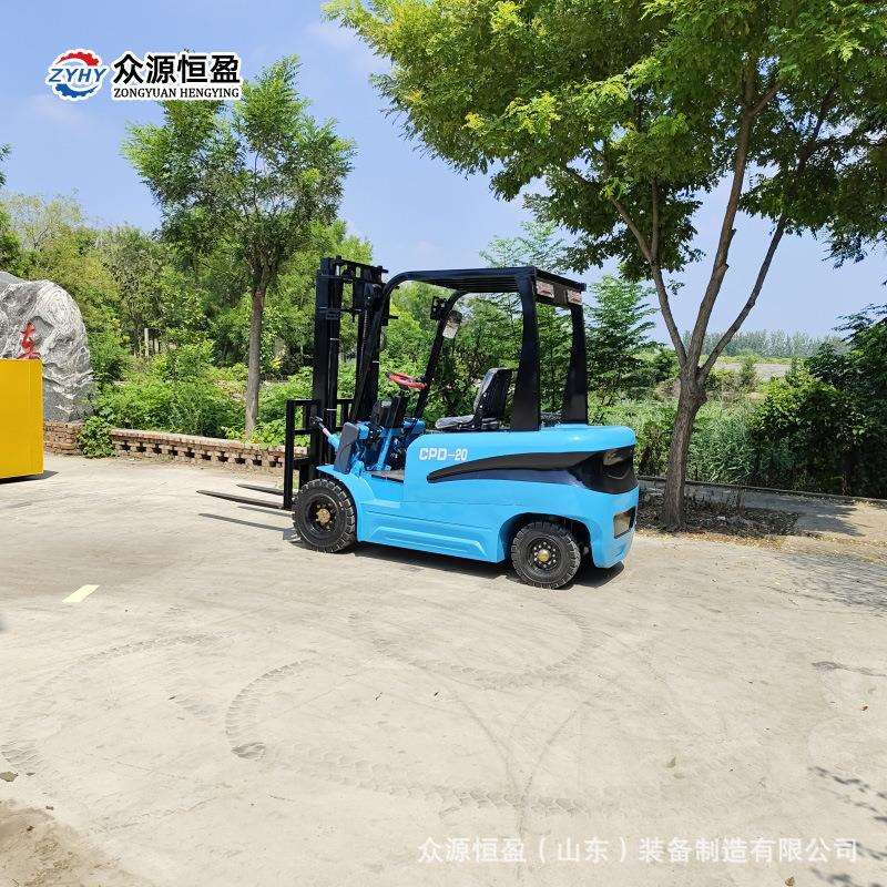 2吨座驾式小型电叉车 自动液压升降搬运车众源新能源两吨 叉车