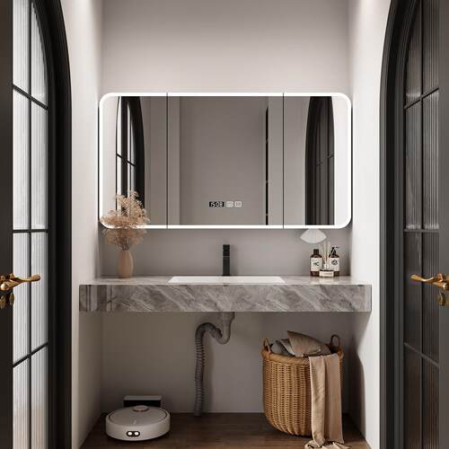 浴室柜洗脸盆洗手盆柜组合洗手台岩板陶瓷无缝一体盆浴柜洗漱台