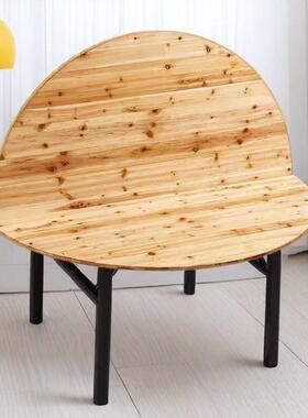 实木圆面杉桌木折叠1.4米1.6米1.REL8米圆桌10人店餐桌酒家圆台面