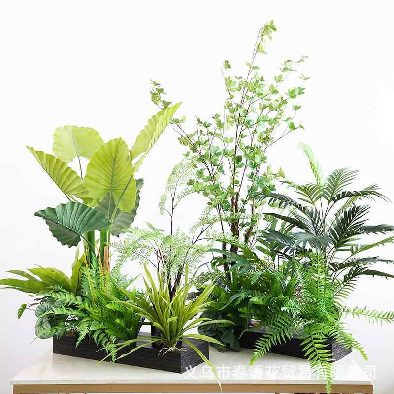 仿真植套装假花户外花槽花箱装造饰JDR楼梯角转假旅人绿蕉植物套