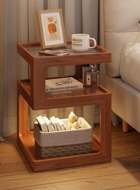 实床头柜木简家约现代小型用卧室边几2创意204新款床边桌极TRA窄