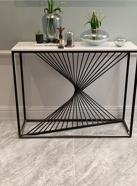 现窄代简约大理石玄关案桌子客端轻奢大理景台厅小条走廊玄关柜靠