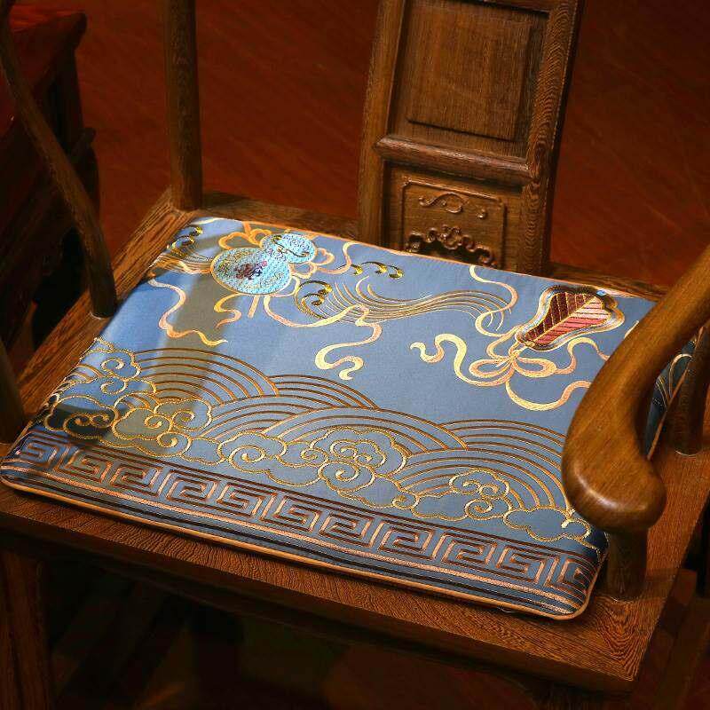 新中式餐桌椅子红木沙发坐垫圈椅椅垫家用定制薄款座垫可拆洗防滑