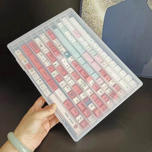 通用A4键帽收纳盒pc机械键帽透明防尘大容量收藏展示整理盒可叠加