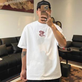 圆领短袖 夏季 青春活力潮t T恤2025新款 230克重磅蛇年印花短袖