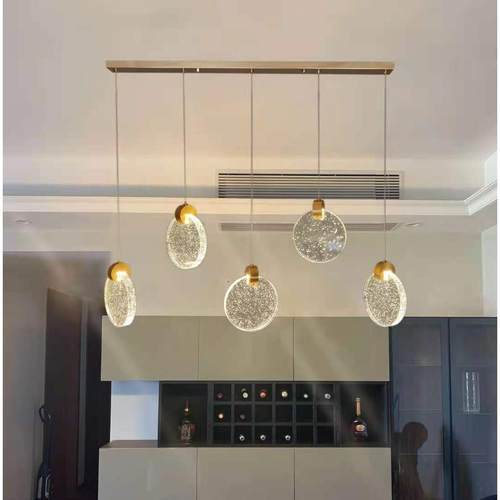 现简约气泡水晶吊灯个楼性代吧台餐灯别厅墅客厅复式SJ8962梯酒店