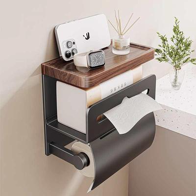 胡桃木高端卫生间厕纸盒卷纸纸巾盒壁挂式高级感厕所卫生纸置物架