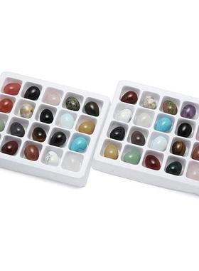 20颗多天然asd03290小尺寸鸡蛋形状光样杂石头盒滑套装装摆件