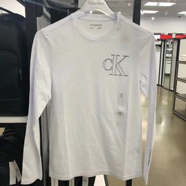 ckcalvinklein男士春秋青年，大logo长袖t恤圆领棉简约打底衫