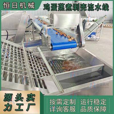 茶叶蛋定心蒸煮冷却流水线鸡蛋自动上蛋剥壳机鸡蛋定心蒸煮碎壳机
