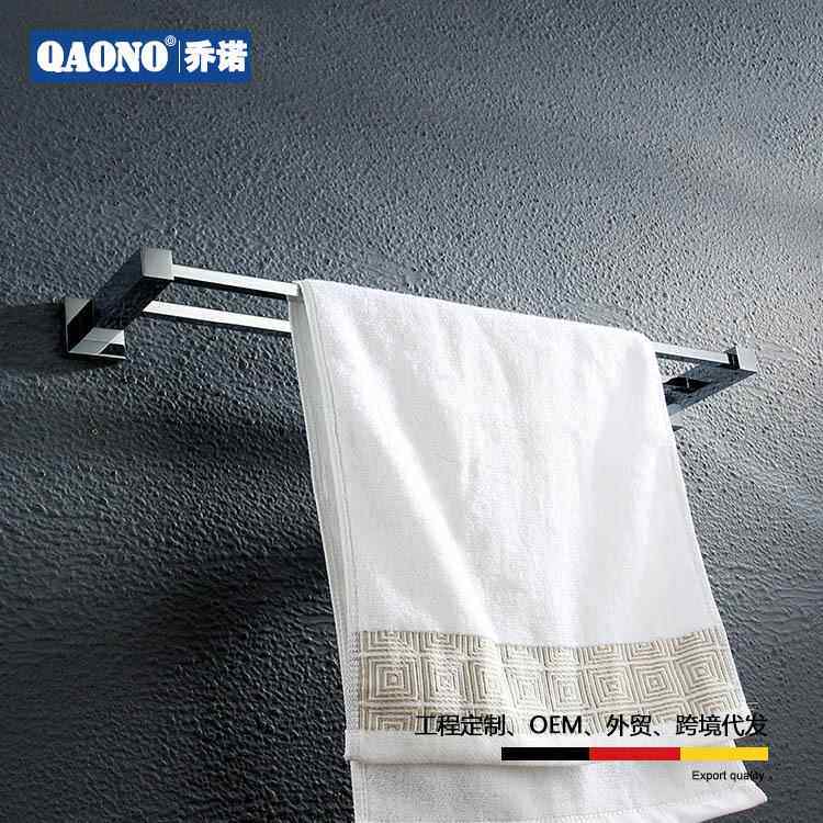 浴室HGC毛巾方杆置物架全铜五金挂件形铬色店工程厂家直销251双酒