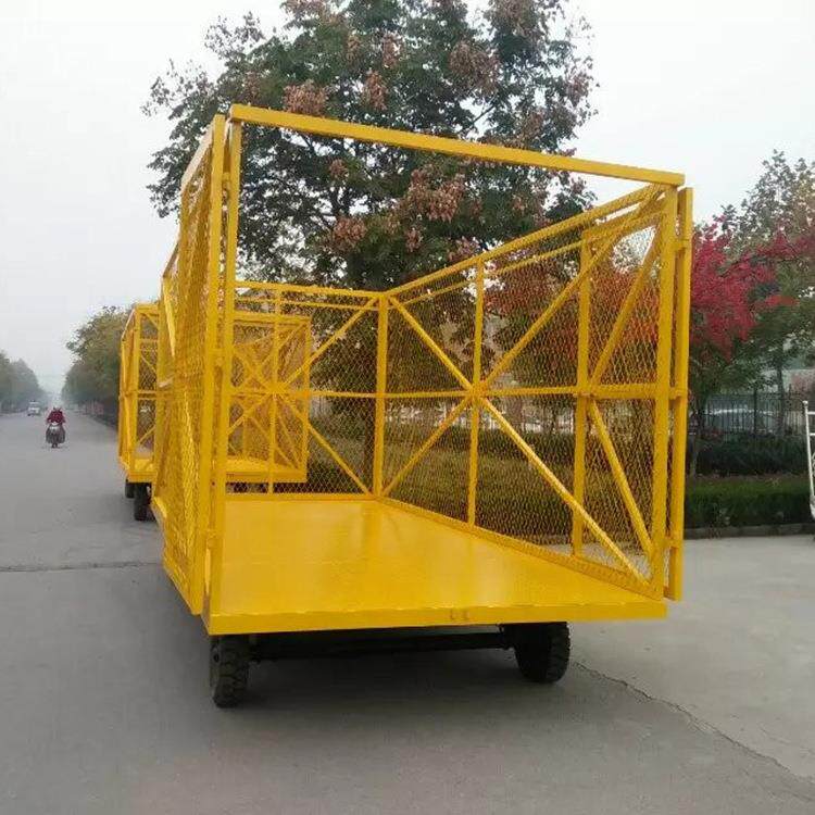 5吨围栏平板拖车网状箱板物流转运车