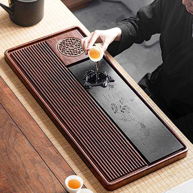 茶台茶具茶盘家用2024新款整块电木款茶托盘茶海乌金瓷赵