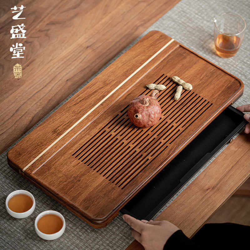 茶盘干家奢茶小型泡托盘小海沥水重用茶竹茶具现代轻台台家用实木