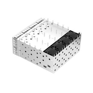 镀金15U WHSFP15624D008 连接器 外侧双灯 2×4压接式 SFP CAGE