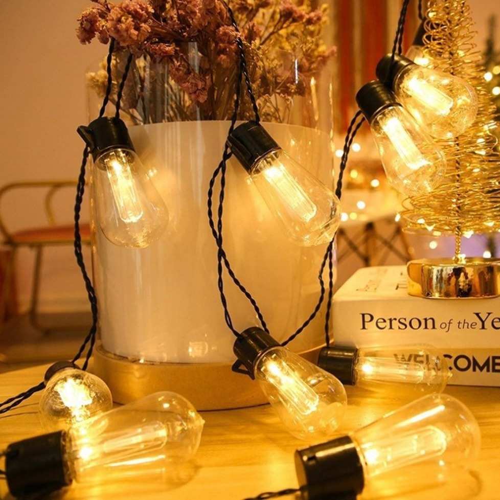 led大圆球彩灯串露营氛围灯串高亮G50球泡灯室内装饰户外装饰灯串