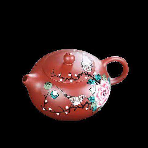 新款紫砂壶 宜兴手工原矿大红袍点彩卡盖大西施340毫升家用泡茶