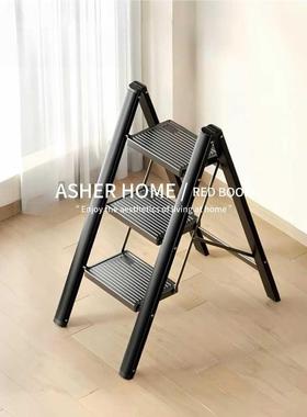 ASHER 家用梯折叠梯加厚人字梯室内多功能梯子家用折叠伸缩梯子Z