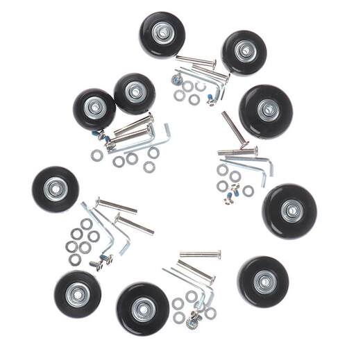 1Set Luggage Wheel Suitcase Replacement Wheels Black with Sc
