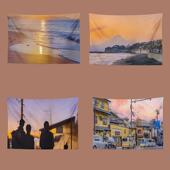 小武拉莫 饰墙布挂毯背景布房间改造床头布置ins风挂布 落日余晖装