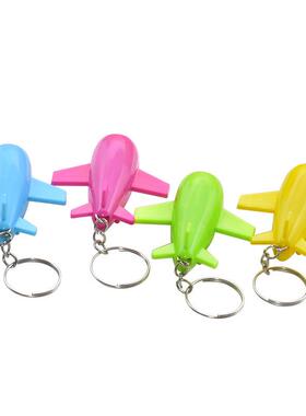 Wholesale glowing airplane LED keychain light pendant cartoo
