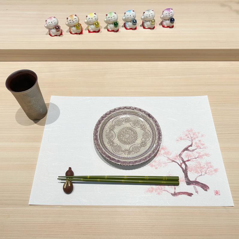 日本进口一次性餐垫日式餐盘垫酒店长方形餐桌垫纸质怀石料理餐具图片