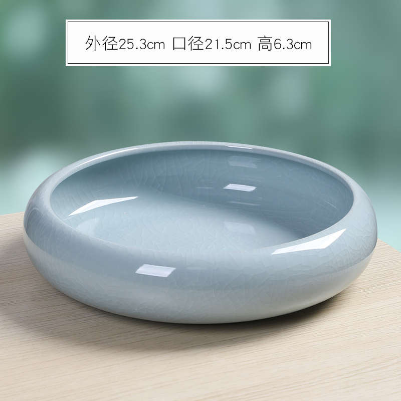 大号碗睡莲孔草叶莲特大水荷花无哥窑水培养花盆一陶瓷莲铜钱缸盆