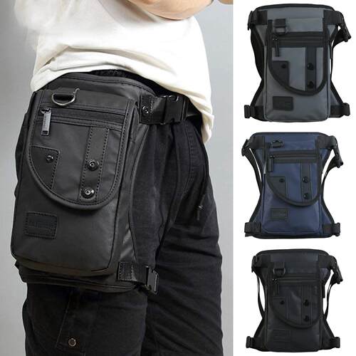 Men Nylon Drop Legs Bags Fashion Hip Waist Pack Thigh Bum Fa
