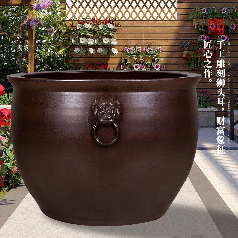 景德镇陶瓷大缸室外养鱼睡莲荷花水缸庭院门海招财落地摆件特大号