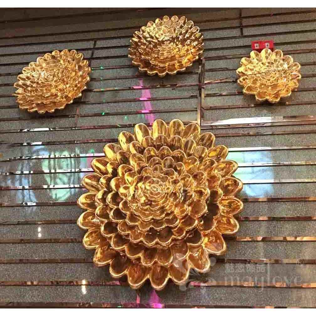 欧式牡丹花莲花鱼壁挂酒店别墅家居客厅电视墙面走廊墙上软装饰品