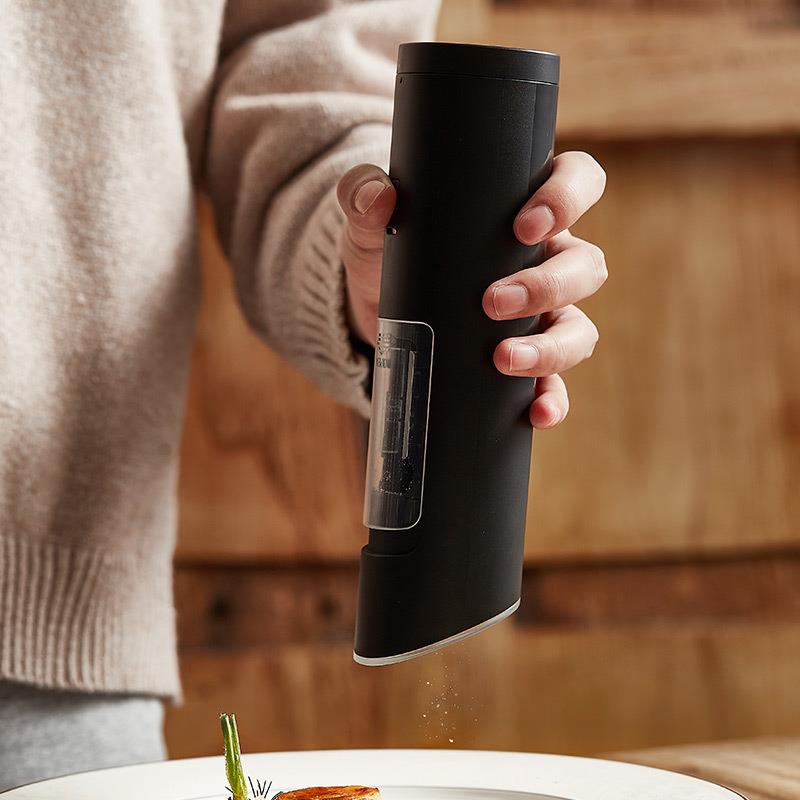电动重力感应胡椒研磨器家用厨房调料瓶黑胡椒海盐花椒芝麻研磨瓶