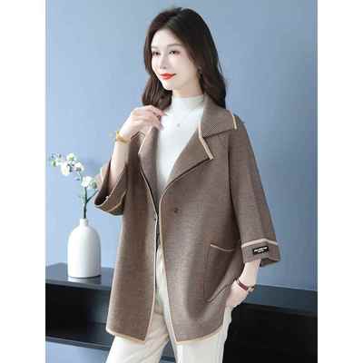 中老年女装新款上衣200斤大码宽松七分袖外搭开衫春秋妈妈装外套