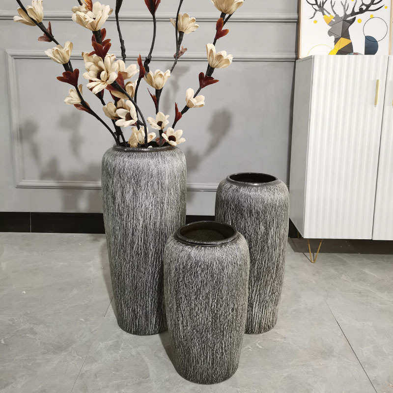 黑白落地花瓶陶瓷简约现代水培装饰摆件多肉大花盆景德镇景观瓶,家居饰品,花瓶,淘宝优惠券,粉丝福利购,淘宝优惠卷
