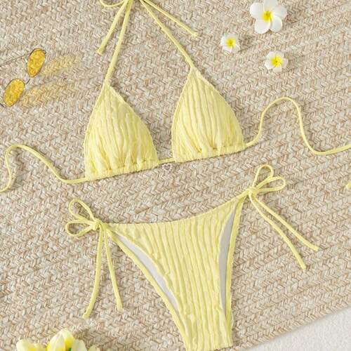 Summer New Special Fabric Bikini Set , Self Tie Bikini ,