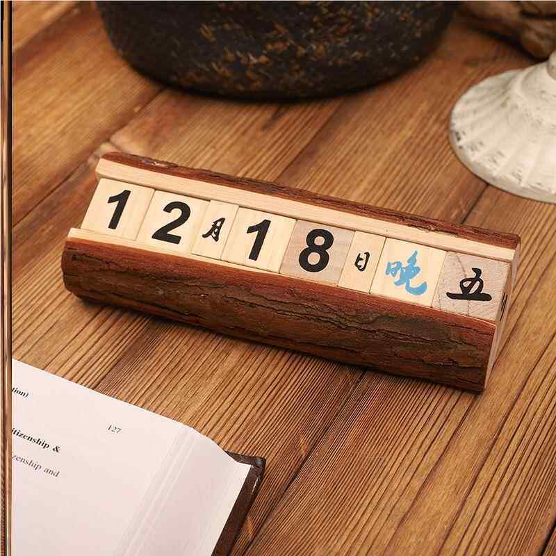创意木质日历饰日期厅摆件客桌I59347面家居装礼品幼儿园美食拍照