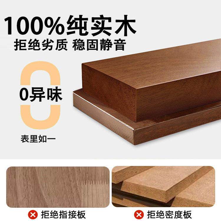 实木床家用卧室1米8双人出租房单用橡木排骨架6353363.1床5米1.2