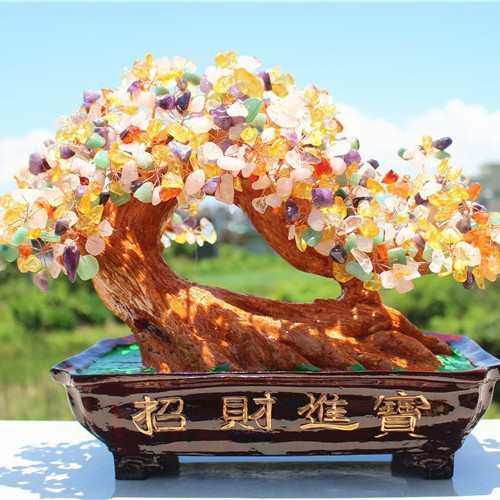 水晶招财树摇钱树办公室酒柜客厅小摆件工艺品家居创意装饰品摆设,特色手工艺,其他特色工艺品,淘宝优惠券,粉丝福利购,淘宝优惠卷