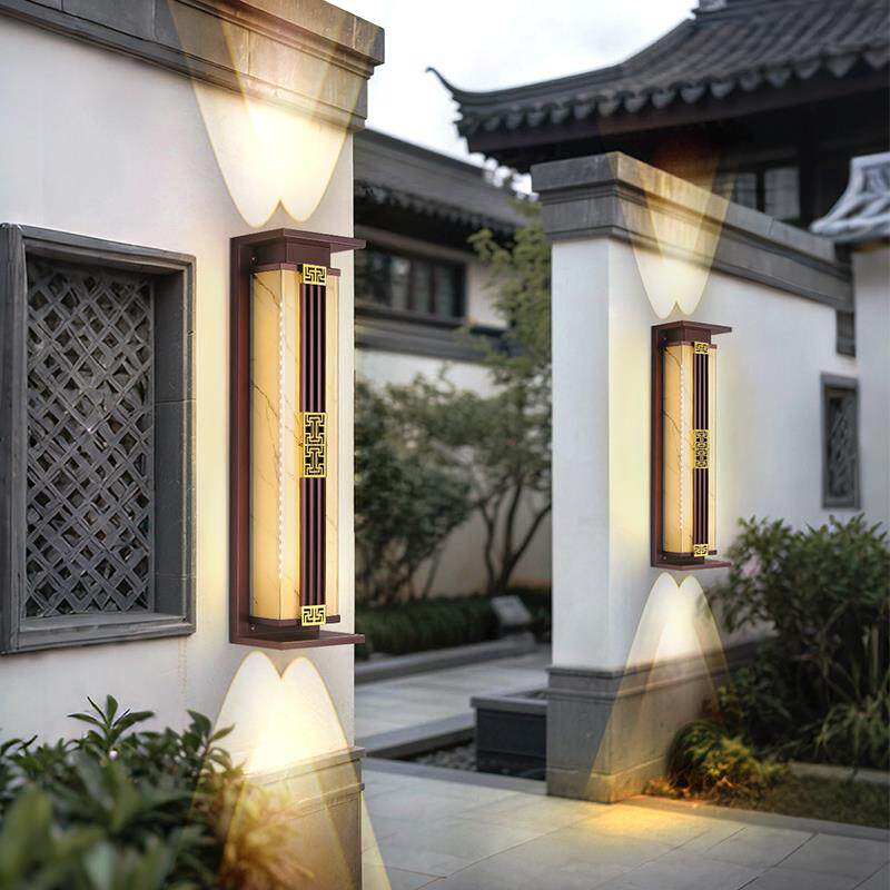 太阳能户外壁灯防水别墅大门口新中式室外门柱庭院围墙柱灯带射灯