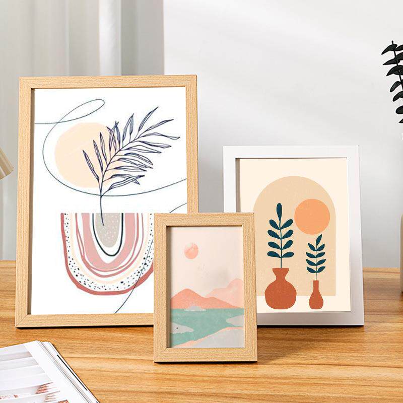 简约木质创意相框摆台5寸6寸7寸8寸10寸A4画框挂墙照片墙摆件