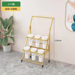 室内摆摊可车载带广告牌阶梯多层鲜花架花桶架折叠鲜花展示架花店