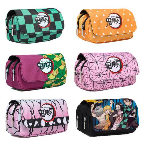 Anime Demon Slayer Pencil Case Student Storage Bag Tanjirou