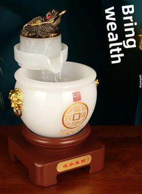 带来财富和宝藏聚宝盆流水摆件书房办公室桌面陈设商店前台装饰高