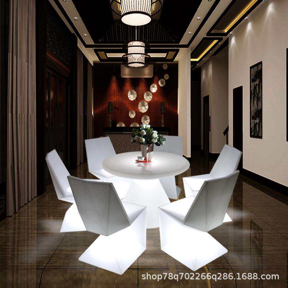 发光家具酒店靠背凳椅茶几户外散台休闲娱乐酒吧LED桌椅商用