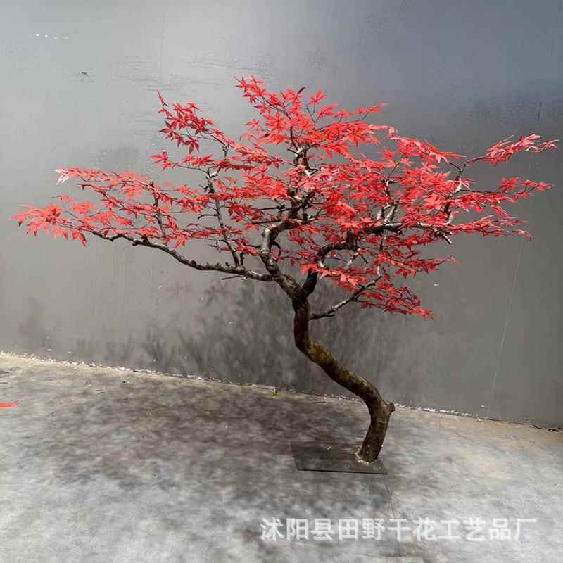 仿真青枫树大型绿植假树室内外装饰造景高度仿真假红枫树绿枫叶树