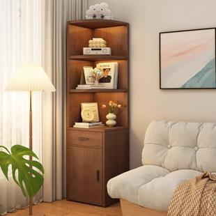 转角收纳柜墙角三角柜置物架客厅卧室角落多功能落地墙边柜子